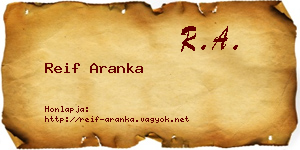 Reif Aranka névjegykártya